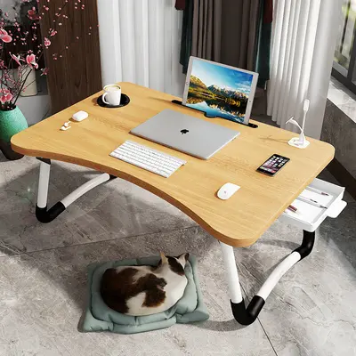Klappbarer Laptoptisch fürs Bett, kleiner Faulenzer-Tisch für Schlafzimmer und Wohnheim