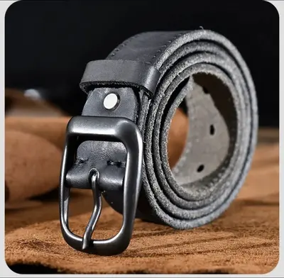 First layer pure leather belt with pin buckle for men, retro versatile denim belt, simple everyday leather belt for men - 6