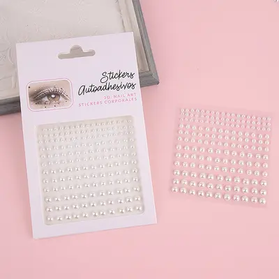 Pearl and Diamond Face Sticker Set, Rhinestone, Brow and Kids Face Accessory - 7