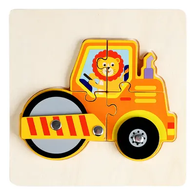 Kinder 3D-Puzzlespielzeug Holz Verkehr Stecksystem - 9
