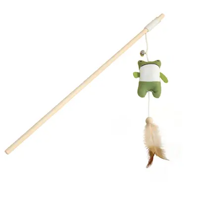 Katzenangel 40 cm mit Holzstab, Feder, interaktiv - 11