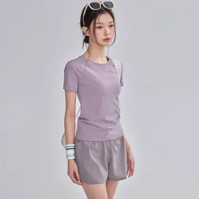 Women's Quick-Dry Short-Sleeve Yoga Top, Thin Summer Stretch Sports T-Shirt - 8