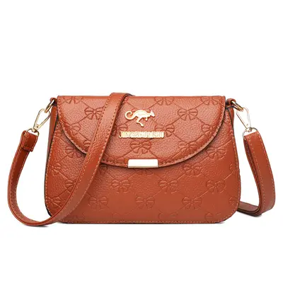 Women's Mom Bag in Textured Faux Leather for Everyday Use - 12