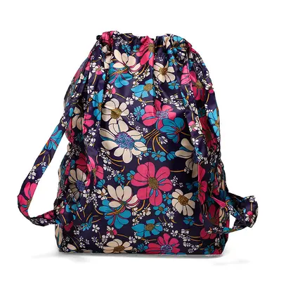Floral Pleated Large-Capacity Foldable Women's Backpack, Travel - 6