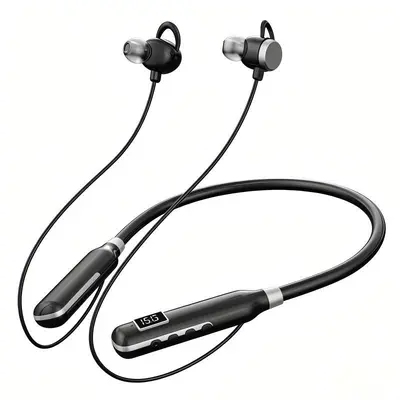 Wireless Bluetooth Earphones BT-7 Sports Neckband TF Card Support Black Technology Digital Display Noise Cancellation Cross-Border Factory New Model - 7