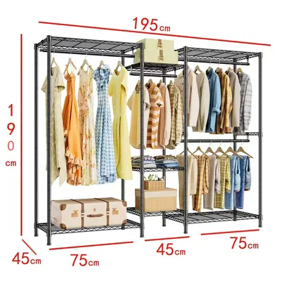 Freestanding Telescopic Clothes Drying Rack for Bedroom, Wardrobe - 9