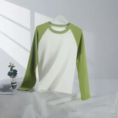 Damen-T-Shirt mit gerade geschnittenem Colorblock-Raglanärmel, Modell 5603