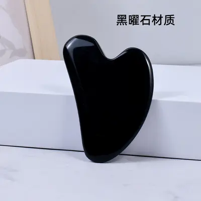 Natural jade rose quartz scraping board facial massage tool meridian pull rod heart-shaped scraping board factory - 11