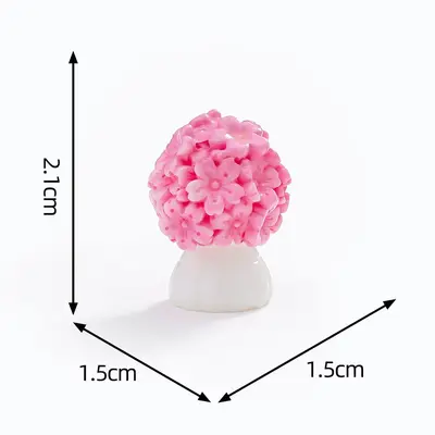 Cute Cherry Blossom Piglet Figurine for Dollhouse and DIY Decoration - 11