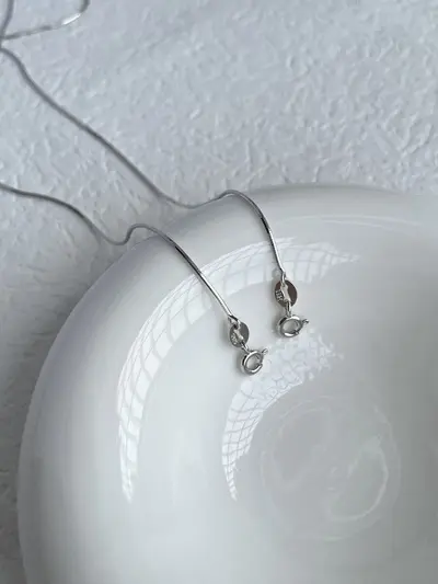 S925 gümüş yılan zincir kolye minimalist - 6