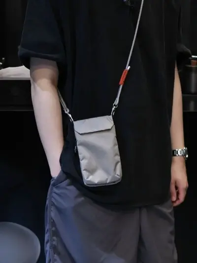 Foldable Personal Phone Pouch, Men's Crossbody Bag, Business Casual Style Japanese-Inspired Small Bag, Women's Everyday Travel Document Bag