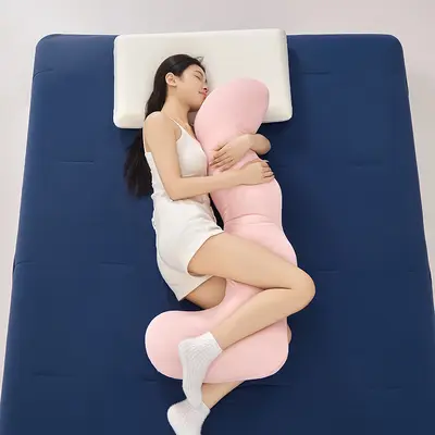 Women's Leg Pillow for Side Sleeping, Long Body Pillow - 11