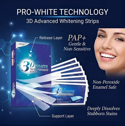 Portable 3D Teeth Whitening Strips 5D 9D, 14 Pairs (28 Strips) - 4