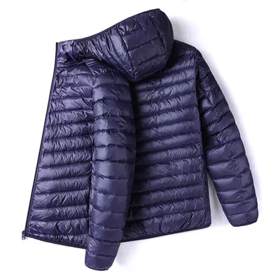 Men's Lightweight Short Hooded Cotton Jacket, Thin and Warm - 3
