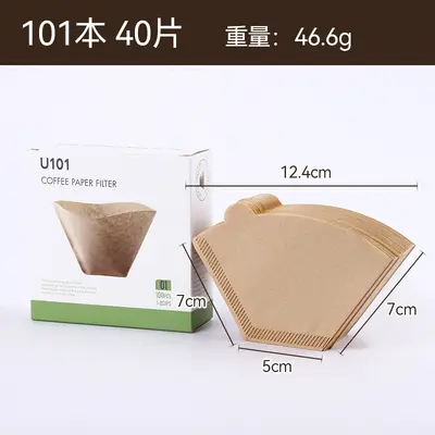 Fächerförmiges Einweg-Kaffeefilterpapier, 102 g/m² - 10