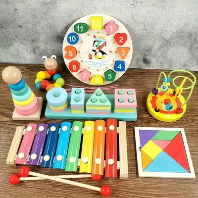 Frühpädagogische Lernspielzeuge für Kinder, Holzmusikspielzeuge für Babys, Orff-Musikinstrumente, Holzinstrumentenset, pädagogische Spielpuzzles. - 12