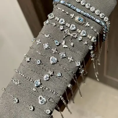 S925 ayar gümüş çok yönlü yanıp sönen zirkon top bilezik zarif niş takı basit küçük elmas bilezik moda aksesuarları
