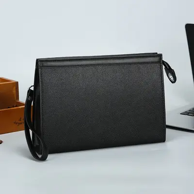 Men's Retro Plaid Clutch with Multiple Compartments for Phone and Documents - 10