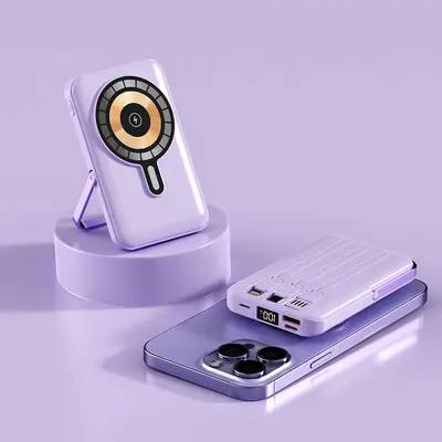 Ultraschnelle kabellose Powerbank mit Schnellladefunktion 20000 mAh, kompakte tragbare Mini-Powerbank mit kabelgebundener Magnetkraftquelle. - 8