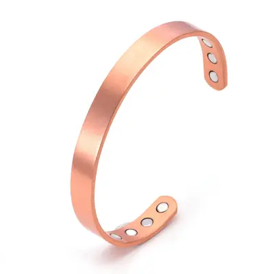 Rotkupfer-Magnet-Armreif und Ring-Set, offenes Design