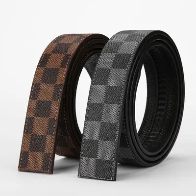 Buckle-free men's leather belt, genuine leather automatic buckle belt, headless first-layer cowhide pants belt, buckle-free, casual, simple and business