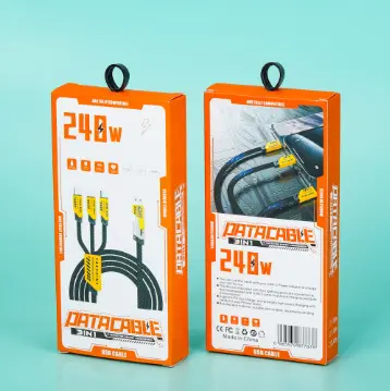 3'lü veri kablosu, 120W/66W, Apple Type-C Android araç şarjı - 7