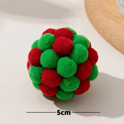 Colorful Fur Ball Cat Toy, Silicone Interactive Chase Ball - 10