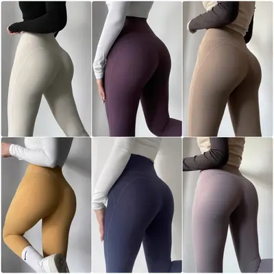 Damen-Yogahose, nahtlos, hohe Taille, Po-Lift, Sporthose