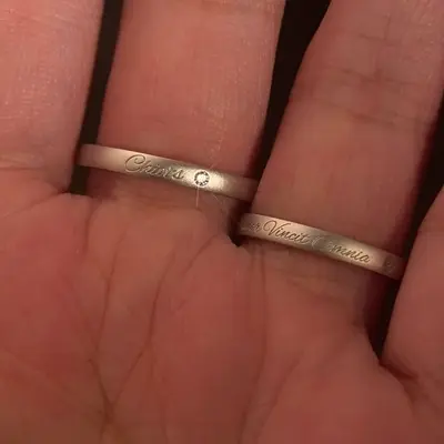 爱能战胜一切素圈戒指电镀银小众设计情侣对戒百搭高级感男女指环