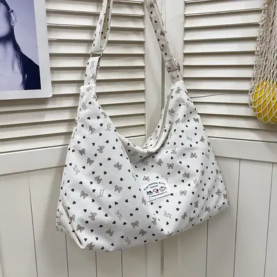 Korean-Style Floral Dumpling Shoulder Bag, Large Capacity - 7