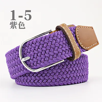 Popular online women's canvas belt men's elastic belt casual elastic woven needle buckle belt wholesale - 9