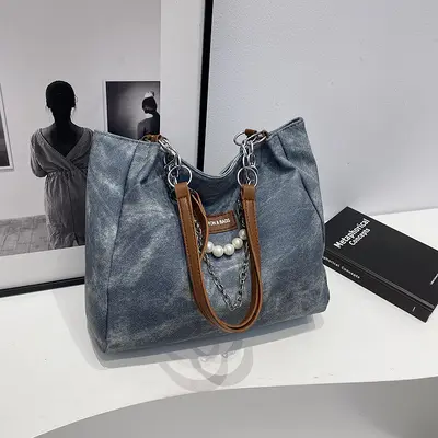 Korean Style Women's School Bag, Simple Shoulder Tote, Large Capacity - 8