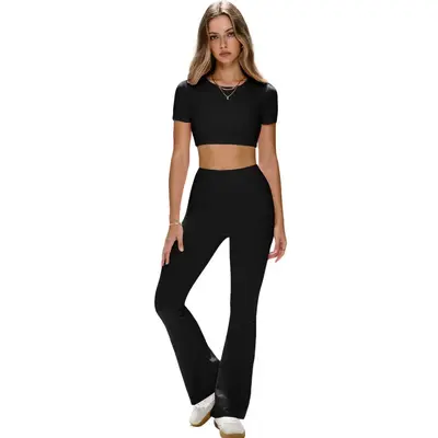 Damen Yogaanzug-Set mit High-Waist und Po-Lift, schnelltrocknend - 8