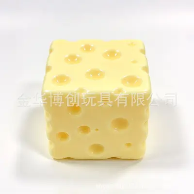 Oversized Cheese-Shaped Squeeze Stress Toy Filled with Petroleum Jelly and Coconut Oil - 9