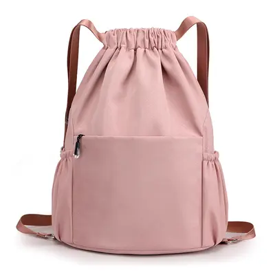 Large Capacity Women's Canvas Backpack with Drawstring, Casual - 10