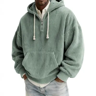 Herren-Hoodie mit Digitaldruck und halbem Reißverschluss, Herbst 2026