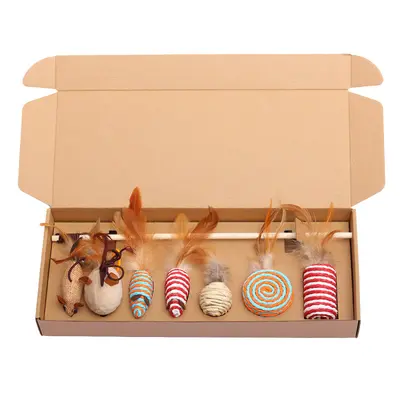 Cat Toy Gift Box Set, 7 Pieces, Mouse and Teaser Wand - 5