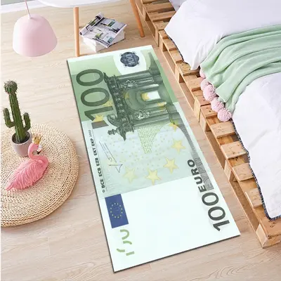 Dollar Bill Design Crystal Velvet Floor Mat, Full Coverage - 13
