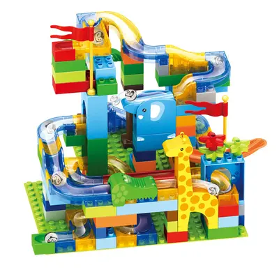 168-Piece Large Building Block Set with Ball Track Slide, Educational Toy - 3