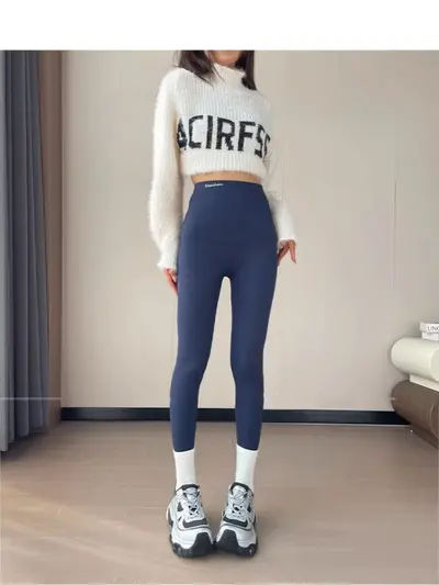 Black Bandage High-Waist Tummy-Control Thin Leggings with Butt-Lifting Design - 6