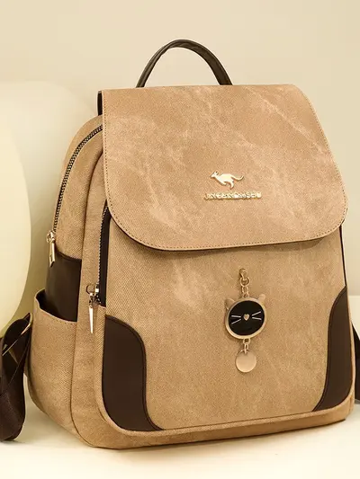 Women's PU Backpack Retro Textured Casual Style - 4