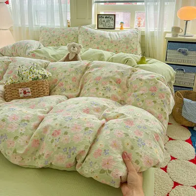 Class A Double-Layer Gauze Cotton Bedding Set, Washable, Four-Piece - 12