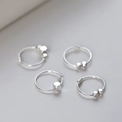 999 pure silver stud earrings for women, niche design