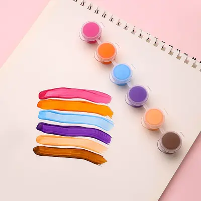 3ml Akrilik Boya Kalemi 12 Renk Bağlı Boya Fırça Seti Çocuk DIY Karalamalar Uçurtma Maske Boyama Boyası - 12