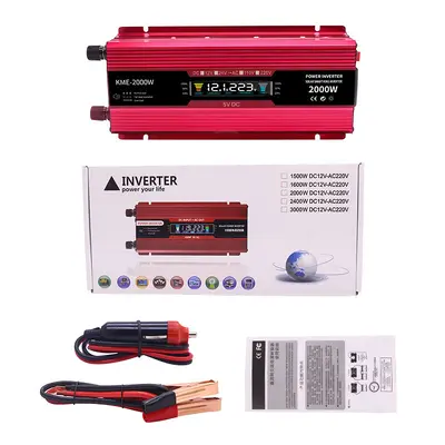KFZ-Wechselrichter 12V/24V auf 220V mit LCD-Display, 500W-2000W - 6