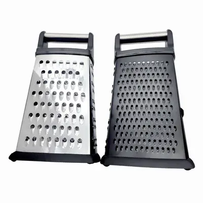 Grater, stainless steel, 9 inch, four-sided, vegetable chopper