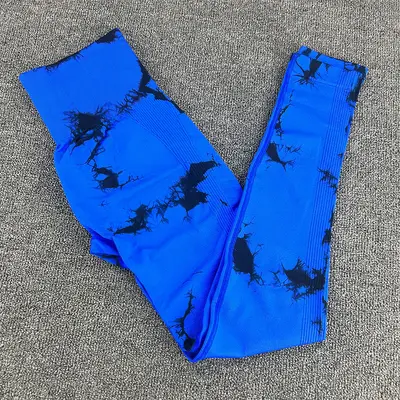Tie-Dye Yoga Pants, High-Waist Peach Butt Effect - 6