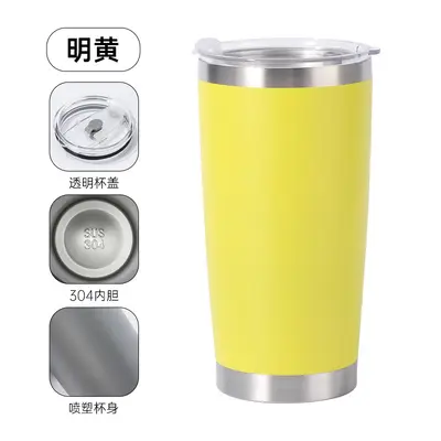 20 oz Çift Katmanlı Vakumlu Araba Bardağı, 304 Paslanmaz Çelik Termos - 10