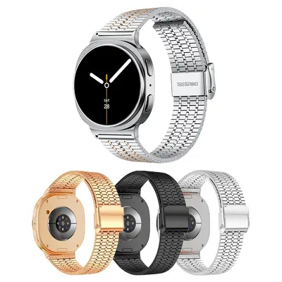 Миланский ремешок из нержавеющей стали с металлической пряжкой для Samsung Watch8, совместимый с ultra2025