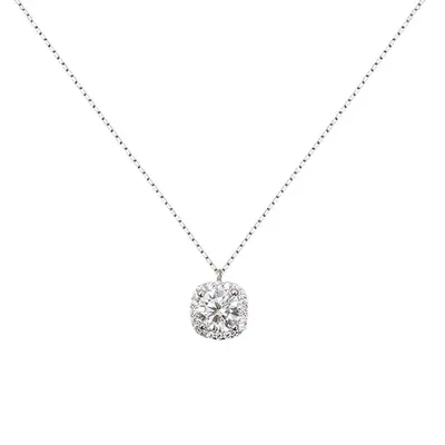 Square diamond pendant necklace for women